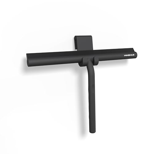 Minismus Raclette Douche en Silicone pour Portes en Verre & Vitres – Raclette pour Nettoyage de Vitre pour des Surfaces Impeccables – Aucun Perçage...