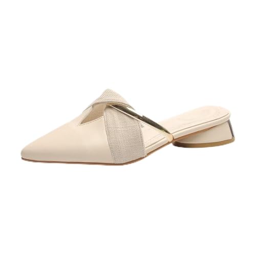 HBJWOV Baotou Half Slippers for Women's Shoes Wearing Sandals on The Outside Women's Flat Low Heels