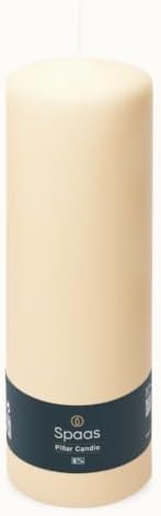 Spaas Unscented Pillar Candle 80/250 mm, 115 Hours, Ivory