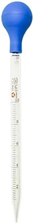 Glass Graduated Medicine Dropper Pipettes Lab Dropper Liquid Essential Oil Transfer with Rubber Cap and Scale (10ml)