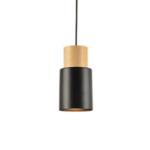 Suspension cylindrique en bois luminaire plafonnier danois réglable pour restaurant