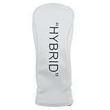 Golf Club Covers – Leather Driver Headcover, Fairway Wood, 3 Wood, Hybrid, Fits Mallet Blade Putter Head Covers Alignment Stick Cover (Hybrid)