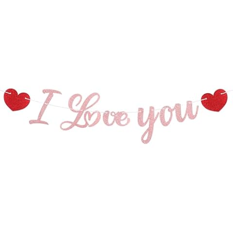 I Love You Banner with Hearts Decoration Cover