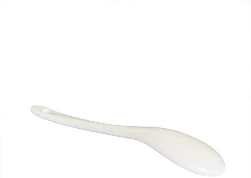 Yuauy 12 pcs Porcelain Egg Spoons Ceramic Spoons 5 inch Coffee Dessert Yogurt Tea Milky Tea