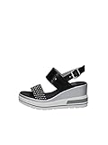 Talon : 7.5 cm Nero Giardini E115760D Sandales Femme en Cuir - Noir 39 EU