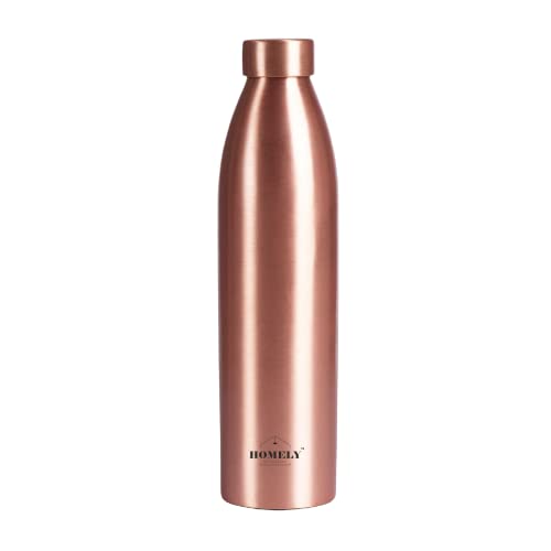 HomelyGet Crafty Dude Plain Copper Water Bottle 1 Litre | Leak proof |Office Bottle | Gym Bottle | Yoga Bottle | Home | Kitchen | Hiking | Treking Bottle | Travel Bottle