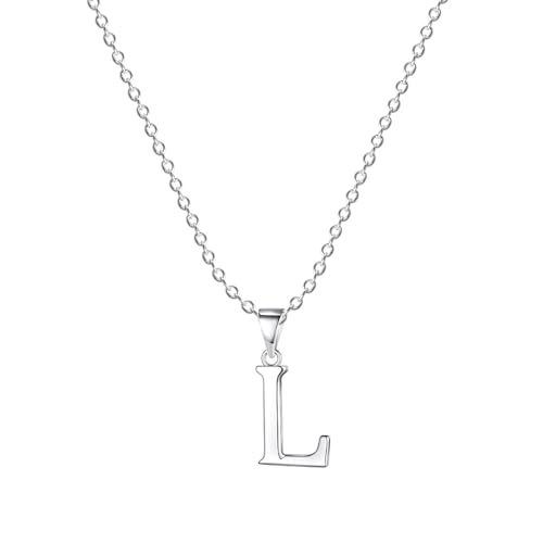 XWN Collier de femme avec pendentif en forme de lettre, chaîne d'initiales en argent, chaînes de lettres en acier inoxydable, chaîne en Y en argent
