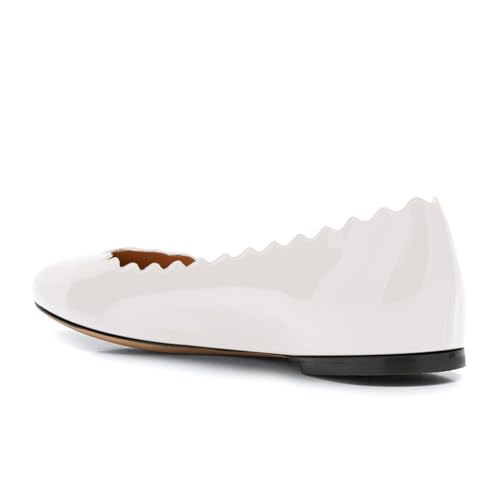 anteikira Women's Round Toe Scalloped Flats Slip On Ballet Flats Office Work Casual Comfortable Flat Shoes Classic Dress Shoes for Women Size 5.5-12US3