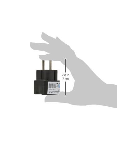as - Schwabe 2-Fach Eurostecker Schwarz 230V 16A - Schuko-/Euroadapter - Mehrfachsteckdose Kompakt und Sicher - Erhöhter Berührungsschutz - Platzsparend für 2 Geräte- Ideal für Homeoffice, 48212