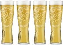 4 x Peroni Pint Glass Signature Design Embossed Nucleated and Toughened