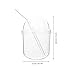 Hemoton Glass Bottle with Lid Straw: Glass Smoothie Cups Iced Coffee Tumbler Glass Water Bottle Clear Bottle with Straw Summer Cold Drink for Juice Coffee Beverage