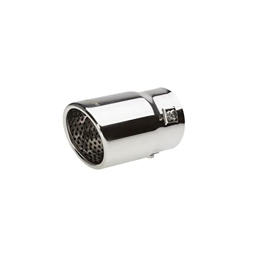 Simoni Racing enjoliveur d'échappement Rond/Oblique Inox - Ø76xL128mm - Montage -68mm.