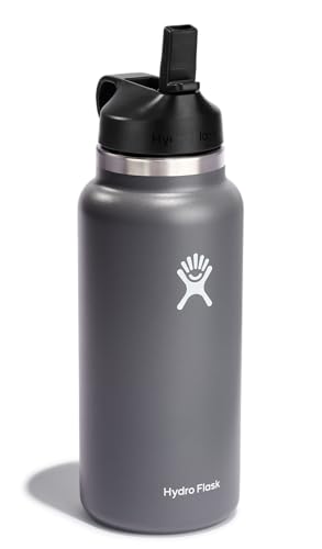 Image of Hydro Flask Wide Mouth 2.0 Water Bottle, Straw Lid - 32 oz, Stone