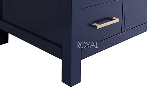 Royal Hollywood 84 Inch Navy Double Sink Bathroom Vanity With Stone Top And Sinks #TOP2