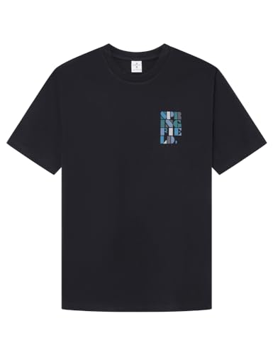 Springfield Camiseta, Negro, M para Hombre