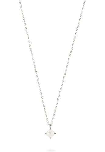 Esprit Damen-Kette 925er Silber Süßwasserperle One Size, Silber 32023036