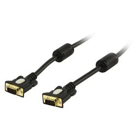 Ex-Pro® Premium 24K Gold Black SVGA VGA Plug - Plug (P-P) Male to Male Monitor/LCD Cable HD15 Pin Cable Lead - 1.8m