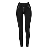 Genérico Sweatpants Conjunto De Punto Mujer Invierno Legisl Jeggings para Mujer Jeans para Mujer Talle y Leggings para Mujer Leggins Cuero Pantalon Jogger Mujer Vaquero Pantal (Black, XL)