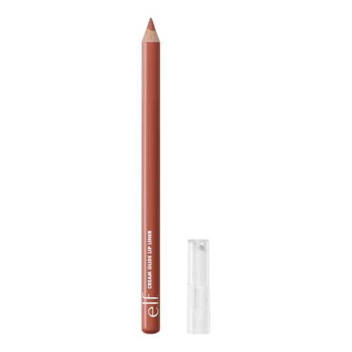 e.l.f. Cream Glide Lip Liner, Highly-Pigmented Pencil For Shaping & Sculpting Lips, Semi-Matte Finish, Vegan & Cruelty-Free, Mocha Move