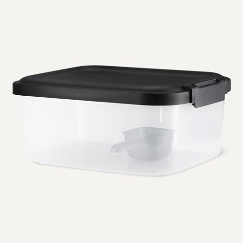 Amazon Basics Tierfutterbehälter für, 4.5 kg,Transparent und Schwarz