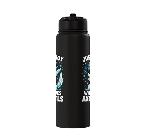 Axolotl, pour garçons | Just A Boy Who Loves Axolotls Stainless Steel Insulated Water Bottle – vue 2