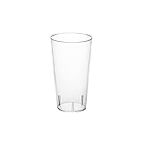 Party Essentials Disposable 3 oz. Tall Plastic Shot Glasses/Straight Wall Shooters/Tasting Sample Dessert Cups, Clear, 40 Count