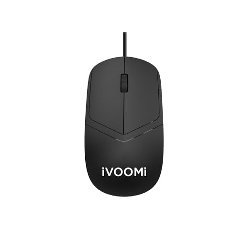 Image of iVOOMi Bold Wired Mouse Plug & Play Installation, 120cm Cable Length, Adjustable DPI Upto 1000, Plug-&-Play, Button Life - 1,000,000, iOS, Win, Linux & Android, 1 Year Warranty - Newly Launch