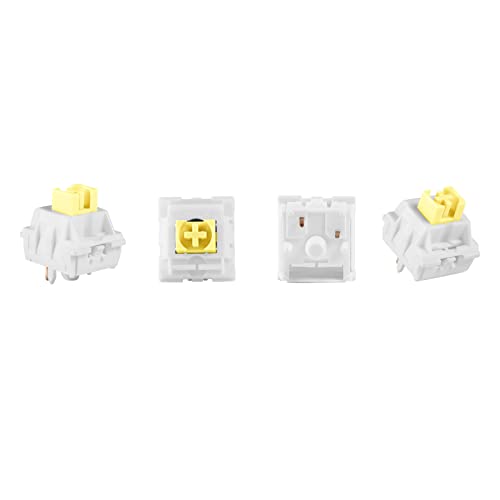 Jwick Jwk Ginger Milk Switch, 63.5G Linear Switches, 5 Pins Milky White Shell Ginger Yellow Stem For Mechanical Keyboard Switch (Ginger Milk 63.5G 110Pcs) #TOP2