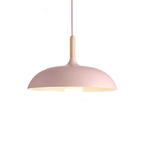 Lustre industriel rose nordique moderne avec abat-jour métal rétro E27 35cm