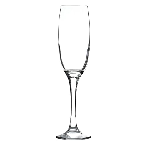 Argon Tableware Classic Champagne Flutes Set of 6-220ml Prosecco & Sparkling Wine Glasses - Elegant Tall Celebration Glassware for Weddings, Parties & Bars - Durable & Dishwasher Safe