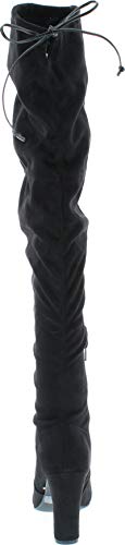 Wild Diva Lounge Amaya-01 Women's Over The Knee Tie Up High Block Heel Dress Boots,Black,10 #TOP3