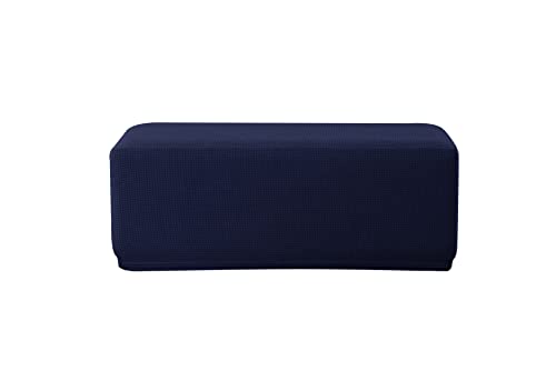 EBETA Elástico Funda para Taburete Cubierta de Taburete, Fundas de Taburete Jacquard, Funda Otomana Rectangular, Cubierta para otomana