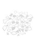 URPIZY Juego de 54 reglas acrílicas para patchwork y colchas para costura, bordado, manualidades, incluye círculo, hexágono, pentágono, cuadrado, triángulo, rombo, corazón, aproximadamente 2 mm de