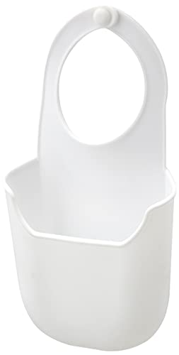 WENKO Sac de rangement pour éponge et savon - Porte-savon, boîte à éponge, panier de douche, Silicone, 10 x 21 x 5 cm, Blanc