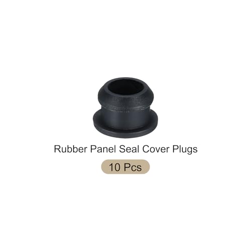 Image of Snap in Locking Hole Plugs Rubber Panel Seal Cover Drilled Silicone Caps, [for Kitchen Rubber, Waterproof Sealing Plugs] - 14mm /0.55in /Black /10Pcs