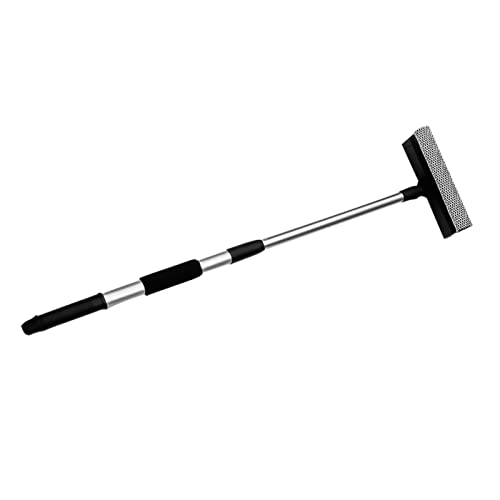 Raclette de fenêtre - Outil de nettoyage de pare-brise de voiture avec long manche - Télescopique - Kit d'équipement de nettoyage pour vitres de voiture - 2 en 1 - Pour fenêtres hautes et intérieures Cover