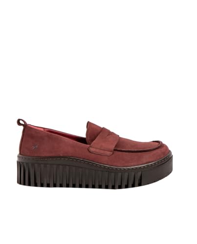 Chaussures ART Company 1530 femme nubuck rouge bordeaux lacets