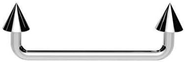 Vault 101 Limited Staple Surface Piercing Barbell Bar (Various Gauges & Lengths) with Cones (1.6mm (14g), 21 MM)