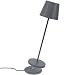 Produktbild K-Bright Dimmbare LED Akku Tischleuchte Indoor & Outdoor Wiederaufladbar Warme Lichtfarbe Für drinnen und draußen Designer Tischleuchte mit USB Ladestation Dunkelgrau.