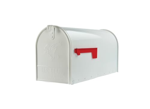 Gibraltar Mailboxes Elite Large Capacity Galvanized Steel White, Post-Mount Mailbox, E1600W00
