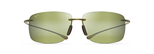 Maui Jim Hema w/ Patented PolarizedPlus2 Lenses Polarized Rimless Sunglasses, Olive Matte/Maui Ht Polarized, Large