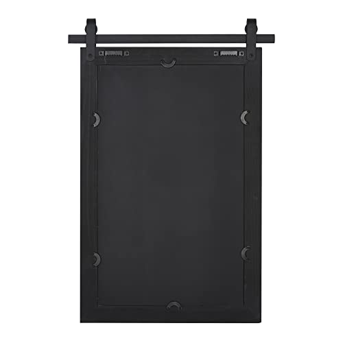 Farmhouse Wall Mirror Rustic Vertical Wood Framed Bathroom Mirror, Hanging Mirrors For Wall Barn Door Style Decorative Vanity Mirrors, 22X30 Inch Walnut Brown #TOP4