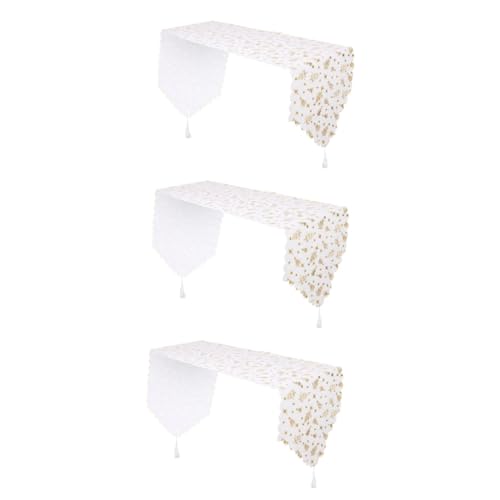 Chemin de table de Noël blanc anti-pli nappe lavable lot de 3 - 2