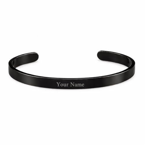 Image of Personalized Bracelet For Men - Adjustable Name Engraved Stainless Steel Bracelet Custom Gift for Him
