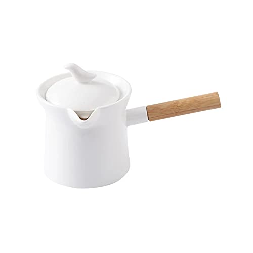 Hervidor de café Hervidor de café Cerámica Leche Calefacción Pot Kettle Coffee Fabricante con Mango de bambú Largo…