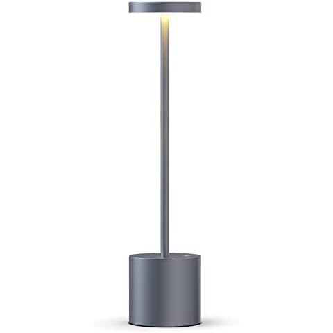 YIKUI Kabellose Tischleuchte, USB, wiederaufladbar, Schreibtischlampe für den Außenbereich, 2 Modi, Aluminium, verstellbar, 6000 mAh Cover