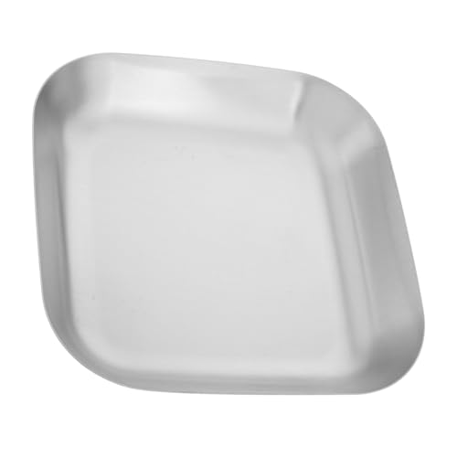 VICASKY Large Capacity Stainless Steel Plate: Bbq French Fries Fried Chicken Grilled Meat Plate Outdoor Camping Stainless Steel Serving Dish