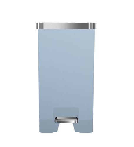 Image of Obsessions EKO 10L Plastic Step Bin with Pedal, Waste Storage Trash Can, Blue