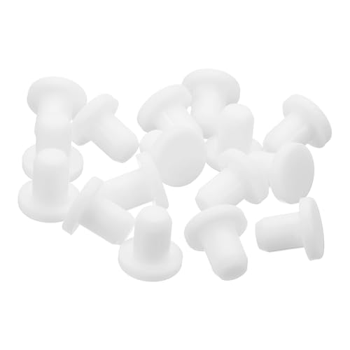 Image of uxcell 32 Pieces White Rubber Stopper, 5.8mm Plug Holes for 5.5mm /0.22 inch Hole
