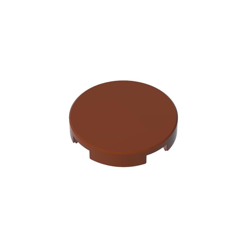 Gobricks 14769 Circular Plate Tile Round 2x2 with Bottom Stud Holder 50 Pieces GDS-611 Compatible with Lego Building Blocks Color:Reddish Brown — image 1